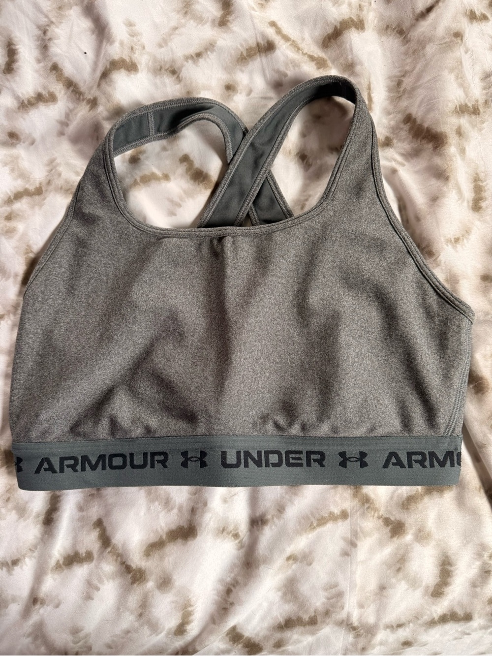 Under Armour Heather Gray Racerback Sports Bra - Gray